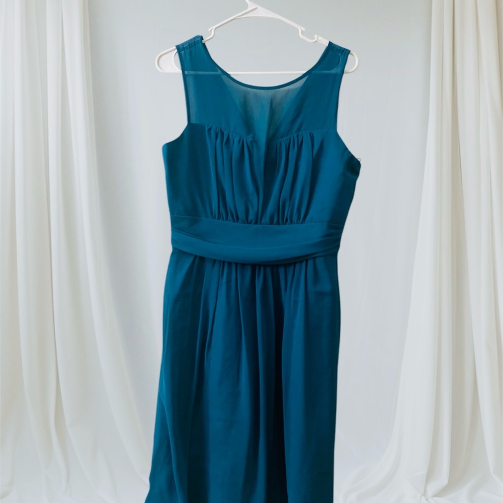 Green Ruched Sleeveless Midi Sundress